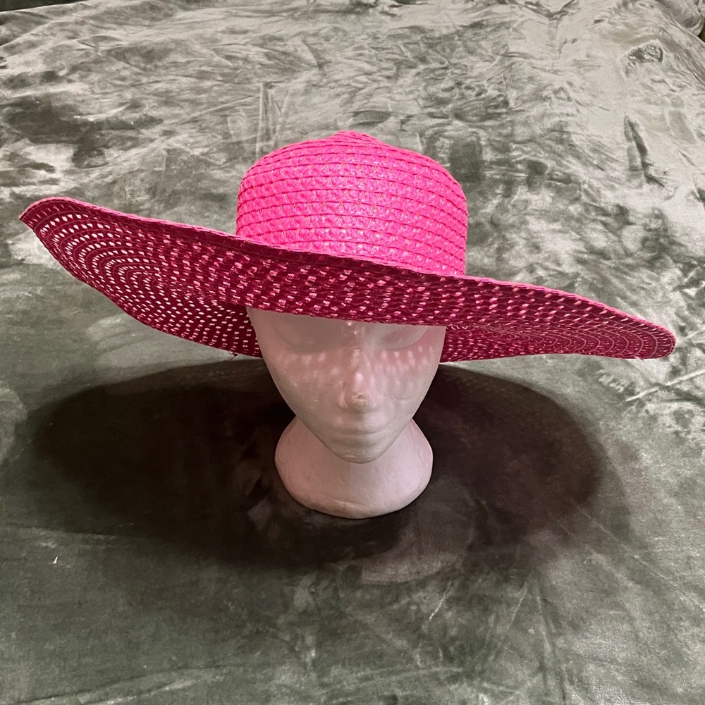 Wide Brim Sun Hat - Hot Pink